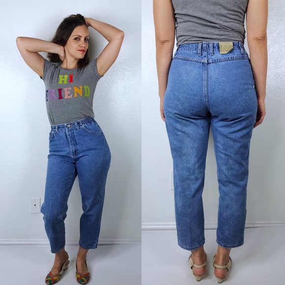 size 28 vintage 80s LEE high waisted MOM JEANS Medium/Large/26-29 tapered petite - Picture 10 of 10